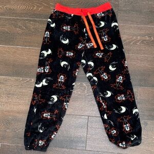 Disney Mickey Mouse Black & Orange Pajama Jogger Pants - Size Medium
